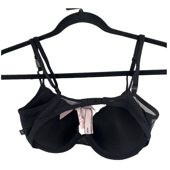 Victoria's Secret bra Sexy Tee Lightly lined demi lace black gold size 34C - Picture 3 of 4